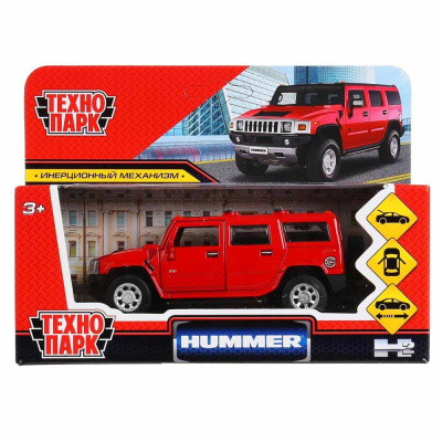 Металлическая инерционная машинка Hummer H2 12 см Технопарк HUM2-12-RD 1